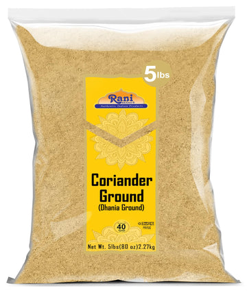 Rani Coriander Ground Powder (Indian Dhania) Spice 80Oz (5Lbs) 2.27Kg Bulk ~ All Natural | Salt-Free | Vegan | No Colors | Gluten Friendly | Non-Gmo | Indian Origin