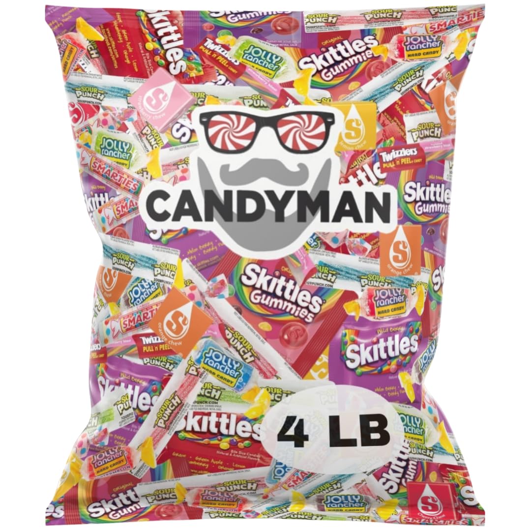 CANDYMAN Assorted Candy Variety Pack 4lbs of Pinata Stuffers  Bulk Candy for Party Favors Goodie Bags for Birthday Party  Candies in Bulk Individually Wrapped
