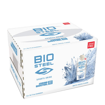 BIOSTEEL Sports Drink with 5 Electrolytes, White Freeze Flavor, 16.7 Fl Oz, 12-Pack