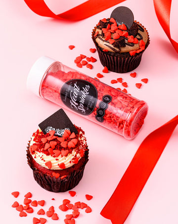 Sweet Spell Red Heart Sprinkles - Edible Valentine Heart Sprinkles For Cake Decorations 3.5Oz
