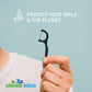 Clean Idea Ecoflosser 300 Picks - Charcoal Dental Floss Picks For Teeth Cleaning - Biodegradable Floss Picks - Dental Floss Pick