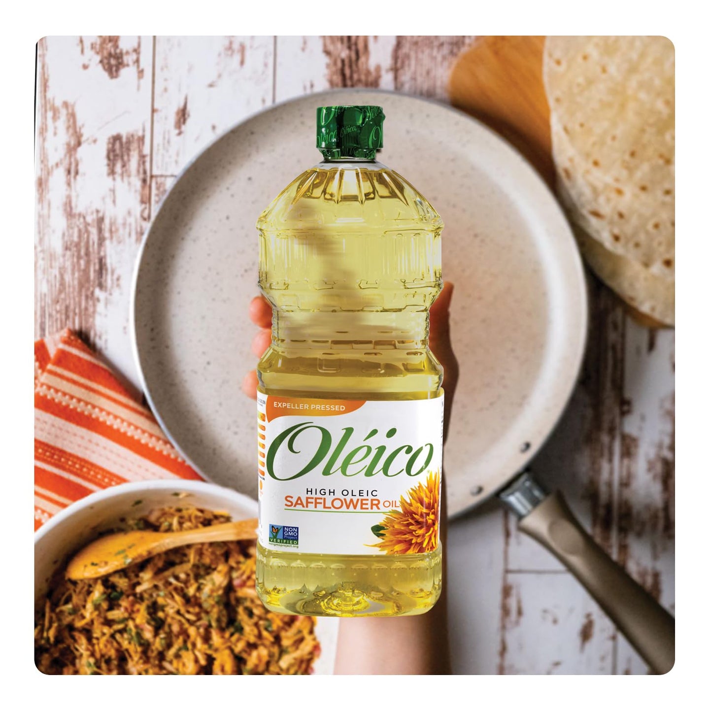 Oleico Safflower Oil - High Oleic, Non-GMO, Kosher, Expeller Pressed - 32.3 fl oz