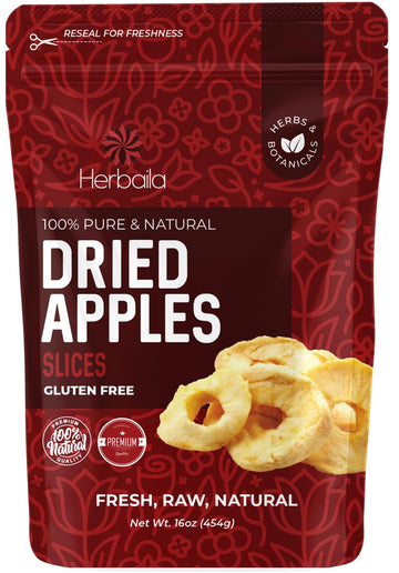 Dried Apples 1lb, Apple Slices. Chewy Soft Dried Apples No Sugar Added, Dried Apples Bulk and Dried Apple Slices. Gluten Free Sn