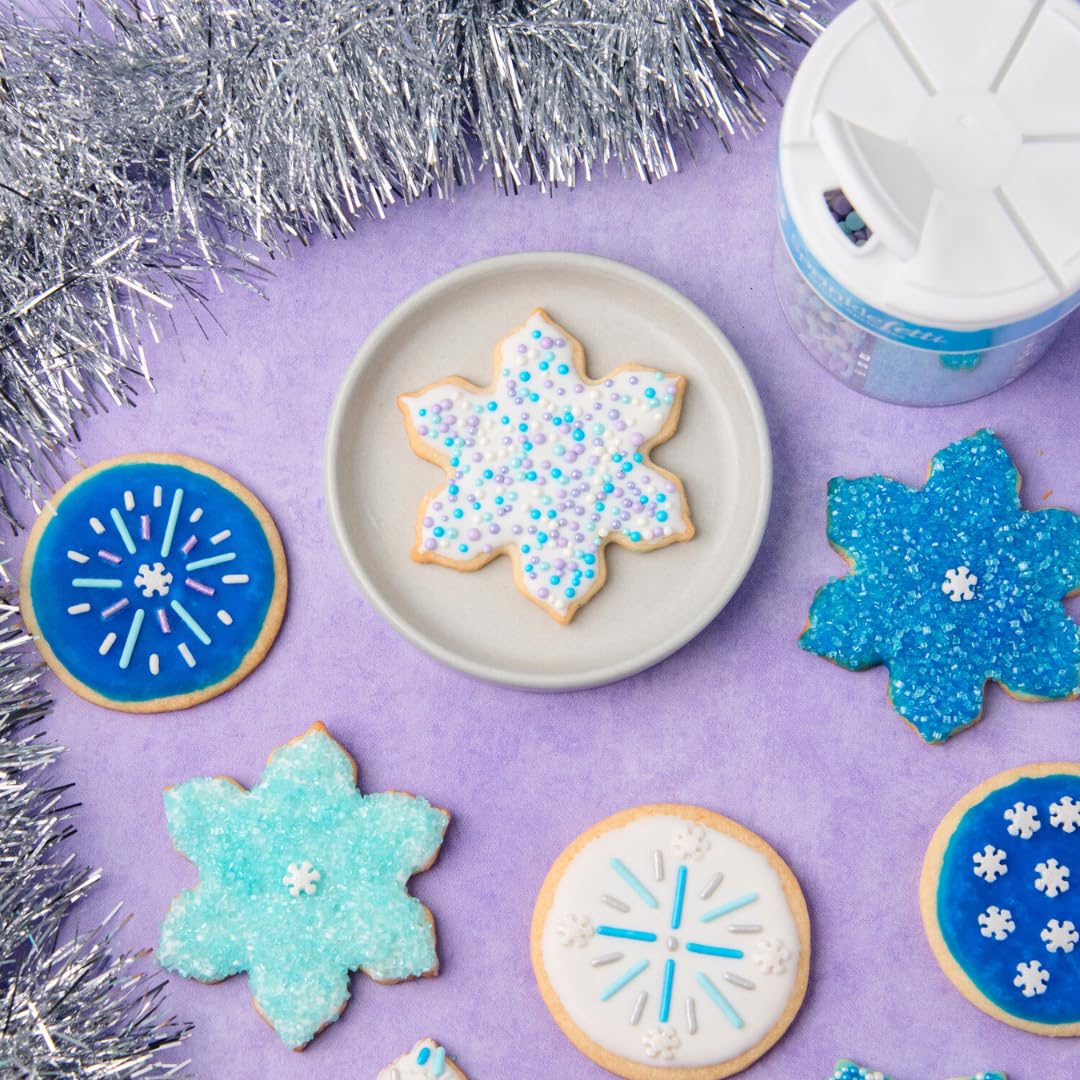 Sweets Indeed Christmas Sprinkles, Snowflake Edible Sprinkle Mix, Winter, Perfect for Baking and Decorating Cakes, Cookies, and Cupcakes