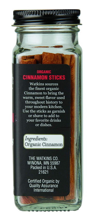 Watkins Organic Cinnamon Sticks, 1.2 Ounce, 3 Count