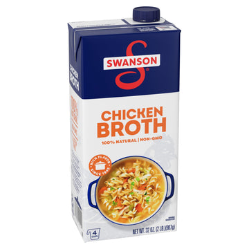 Swanson 100% Natural Chicken Broth, 32 Oz Carton