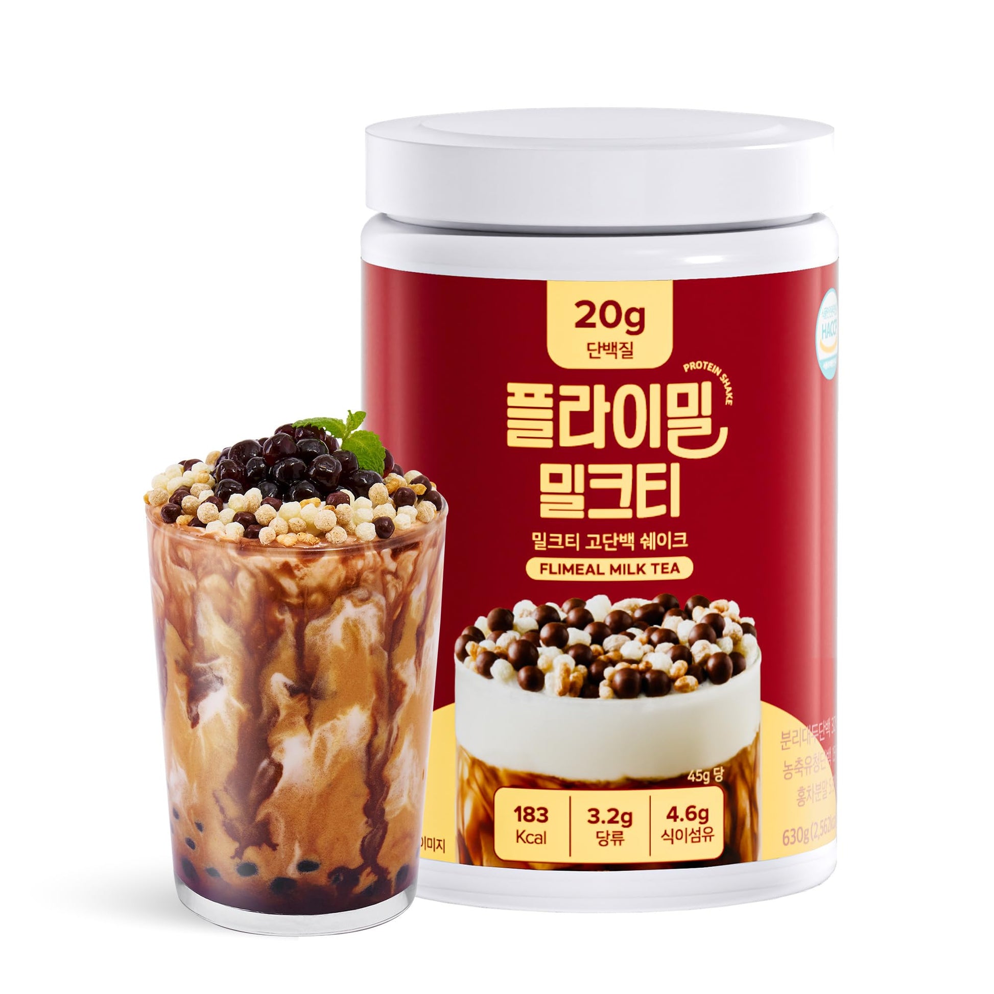 Flimeal Milk Tea Protein Shake  With Crunchy Protein Balls  Protein Smoothie Powder - 20G Protein  Low Sugar  Keto-Friendly Meal Replacement Shake  22.22Oz  14 Servings  14 Servings (1 X 22.22Oz)