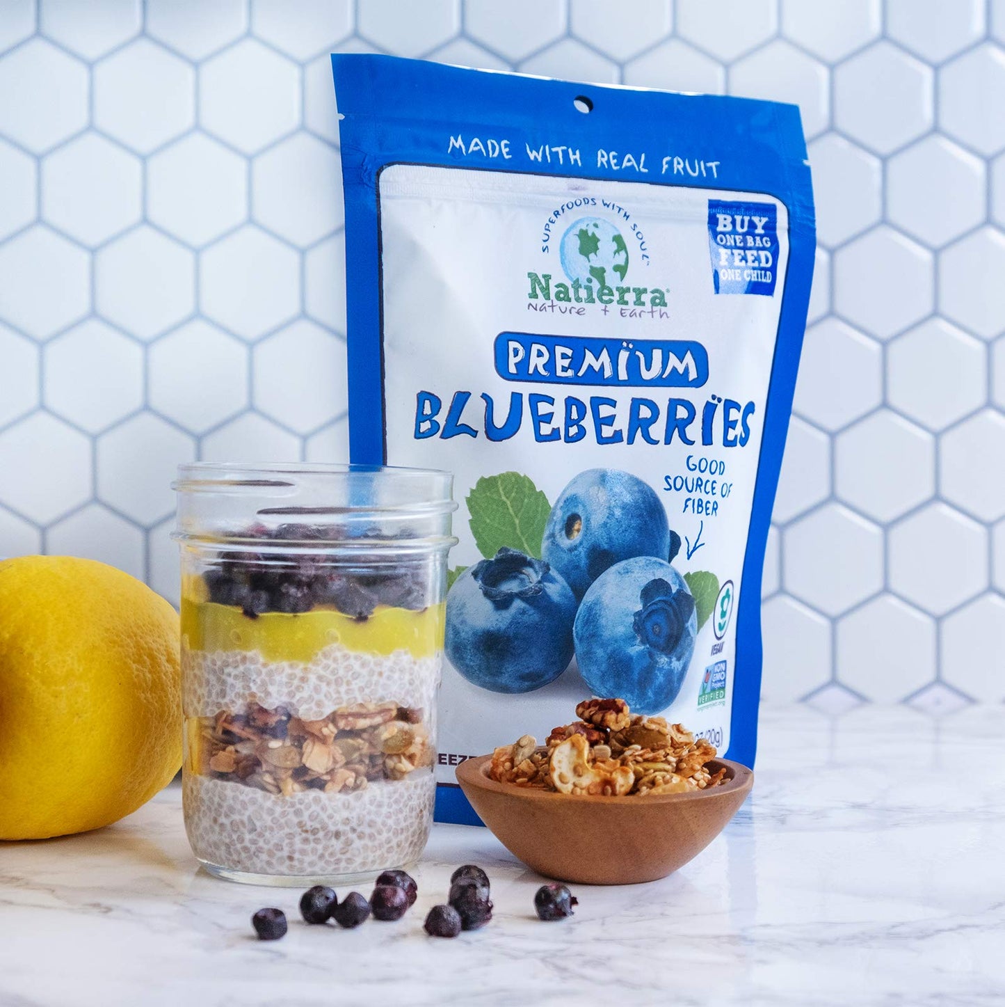 Natierra Nature'S All Foods Organic Freeze-Dried Blueberries, Non-Gmo & Vegan, 1.2 Ounce