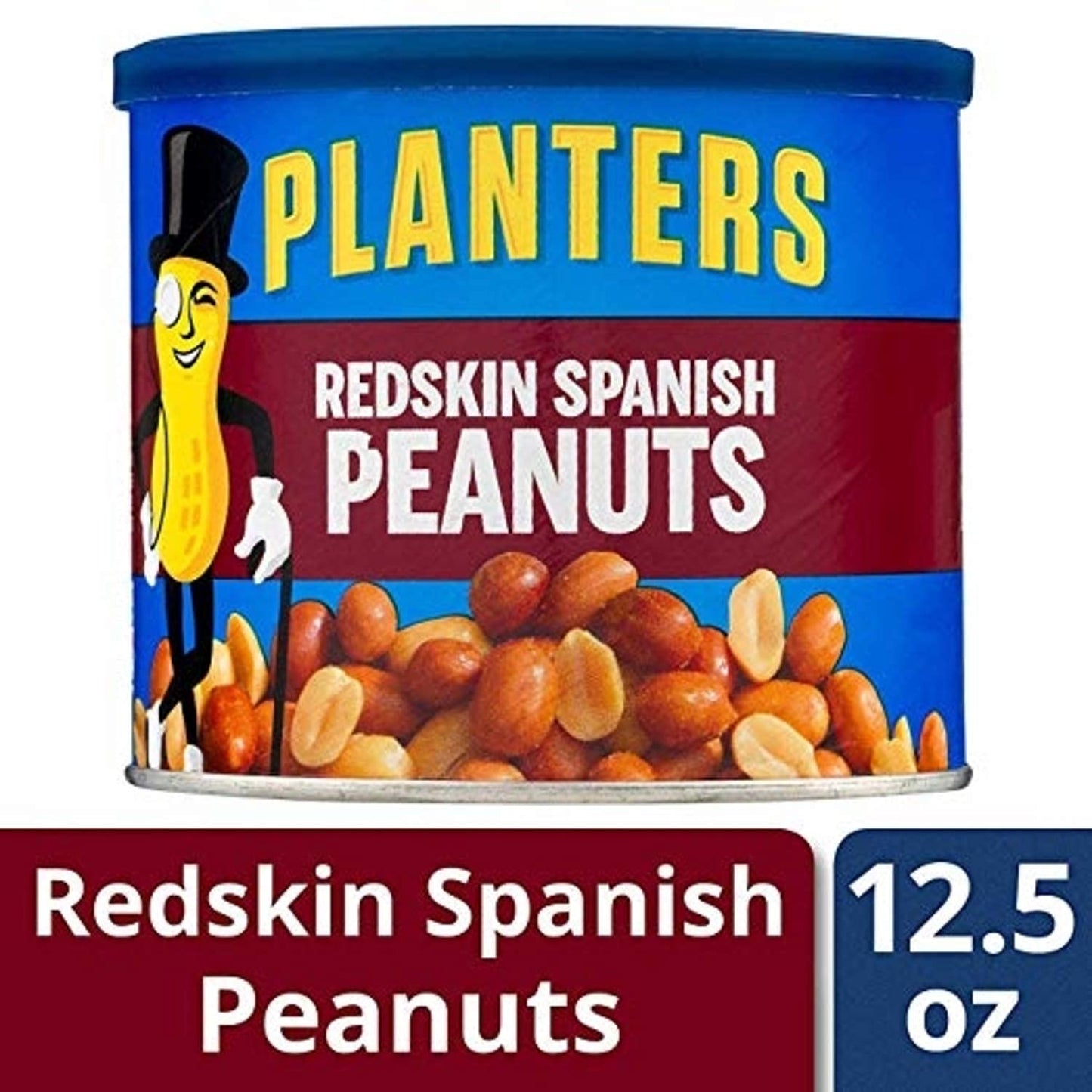 Planters Redskin Spanish Peanuts With Sea Salt 12.5Oz Can (Pack Of 4)