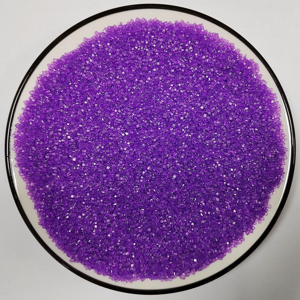 Senchanting Purple Sanding Sugar Sprinkles, Edible Crystal Purple Sanding Candy Sugar For Cake Decorating Wedding Party Baking C