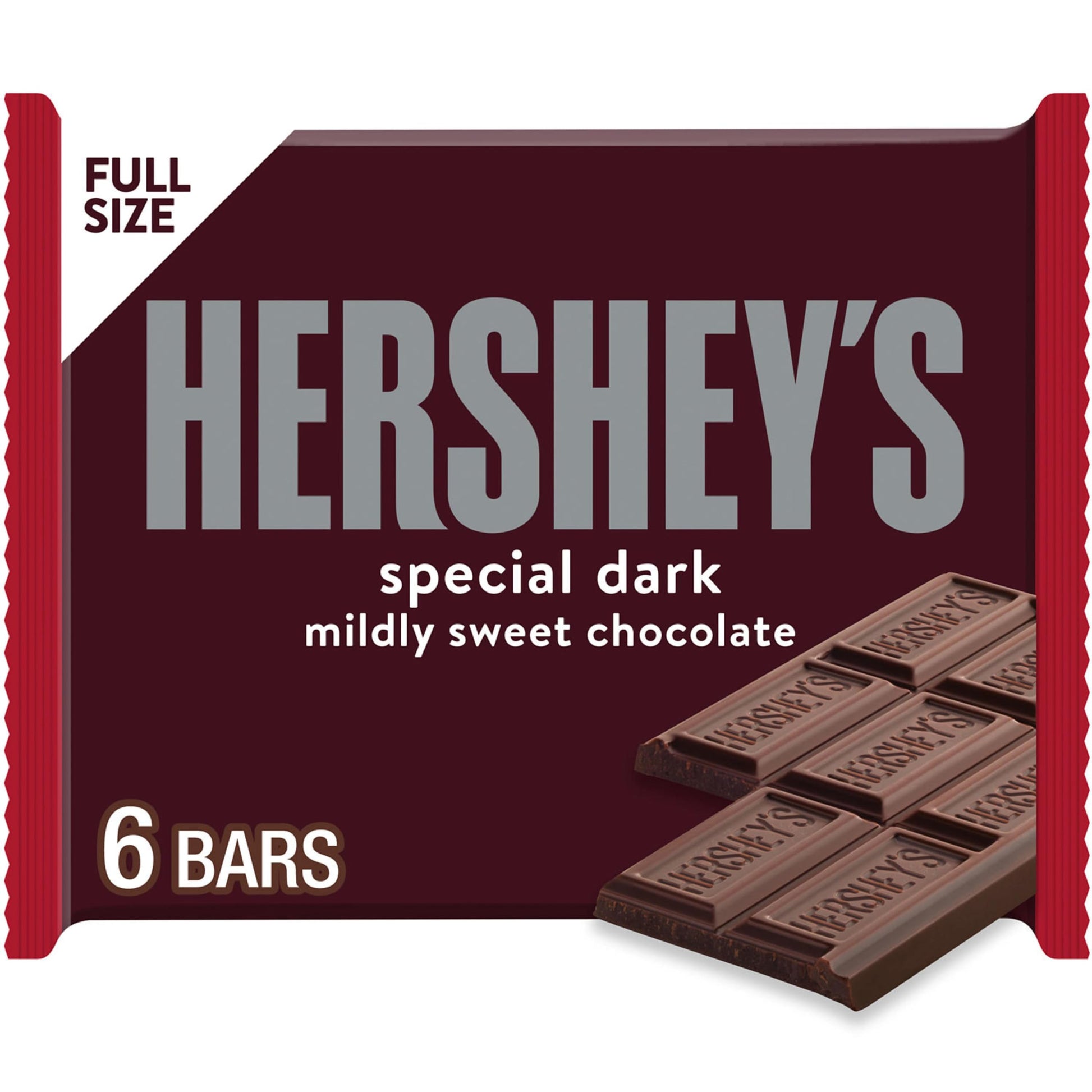HERSHEYS SPECIAL DARK Mildly Sweet Chocolate Candy Bars, 1.45 oz (6 Count)