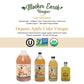 Mother Earth Vinegar Organic Apple Cider Vinegar with The Mother, Raw, Unfiltered, 32 Fl Oz Glass Bottle