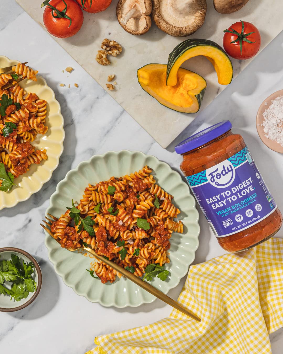 Fody Foods Vegan Bolognese Pasta Sauce, 19.4 Ounces, Low Fodmap Certified & Gut Friendly, Premium Quality Ingredients, Non-Gmo,