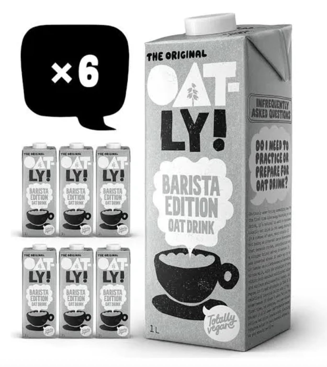 Oatly Barista Edition Oat Milk - Gluten Free, Dairy Free, Non GMO, Vegan, 32 oz (Pack of 6)