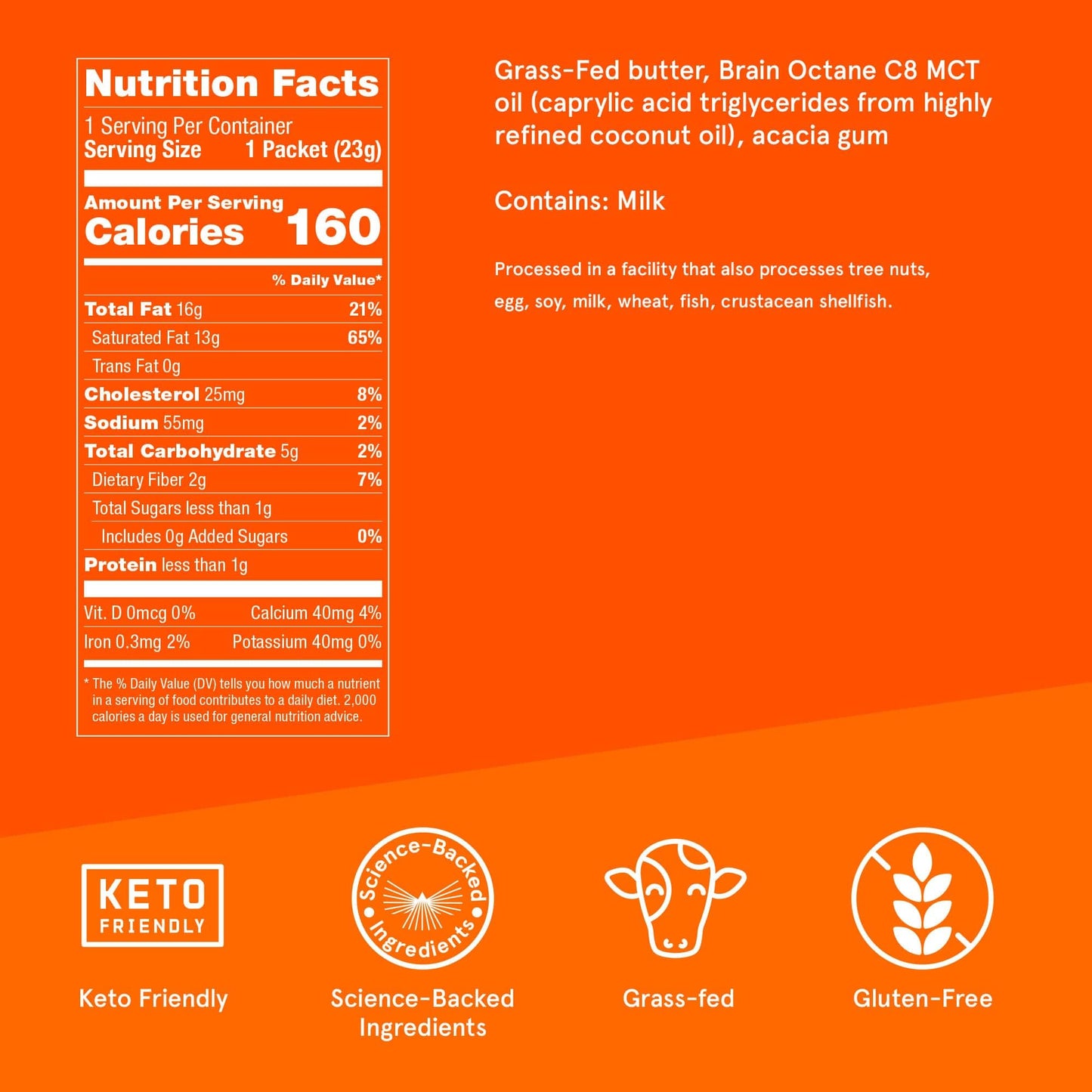 project pieceproof Keto Coffee Creamer Packets, Original Unflavored, Grass-Fed Butter & C8 MCT Oil, 14 Count