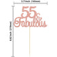 Gyufise 1Pcs 55 & Fabulous Cake Topper Rose Gold Glitter Fifty Five And Fabulous Cake Toppers Happy 55Th Birthday Cake Pick For