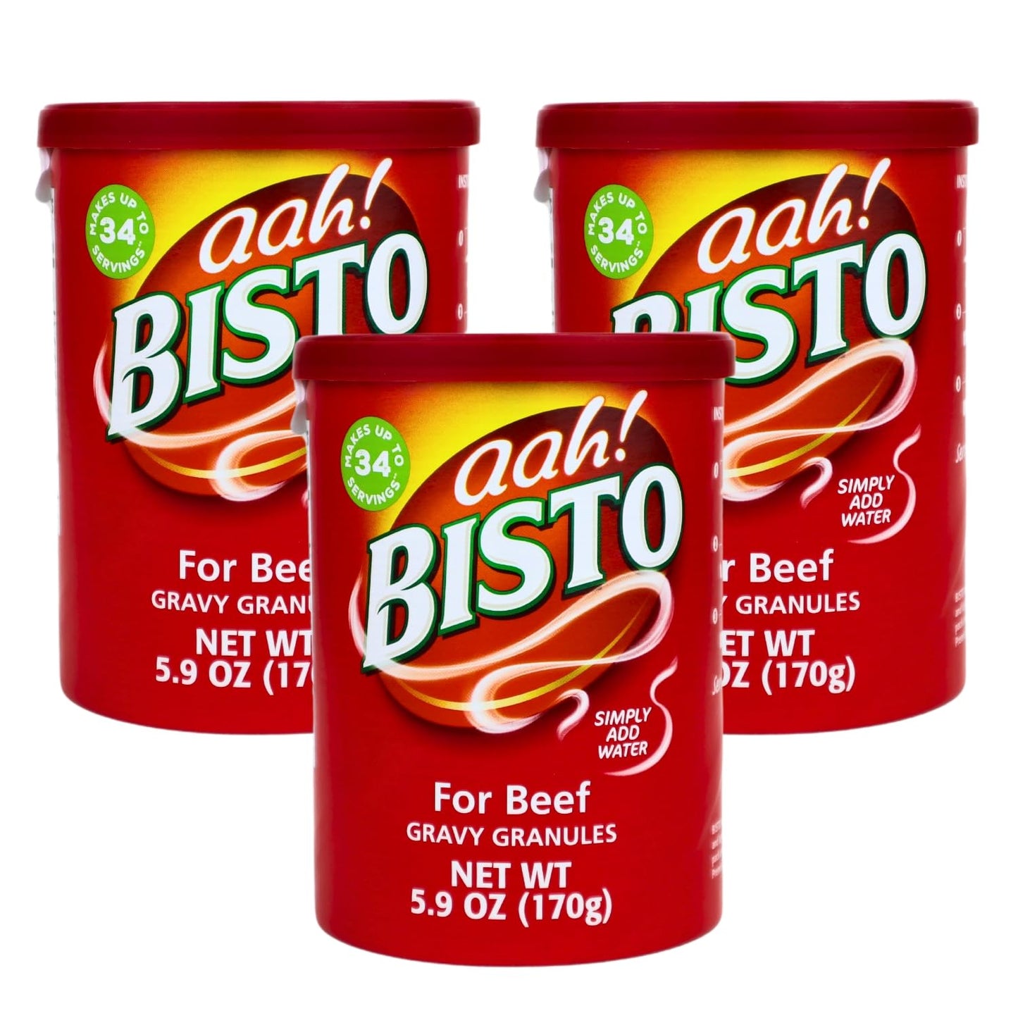 Bisto Gravy Granules - Beef & Chicken Flavors, Imported from the UK - Classic Smooth Texture, 170g (Choose Flavor) (Pack of 3, B