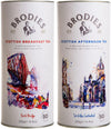 Brodies Tea, Scottish Tea Sampler Breakfast Blend & Afternoon Blend, Black Tea Imported from Scotland, Canister of 50 Bags (Pack
