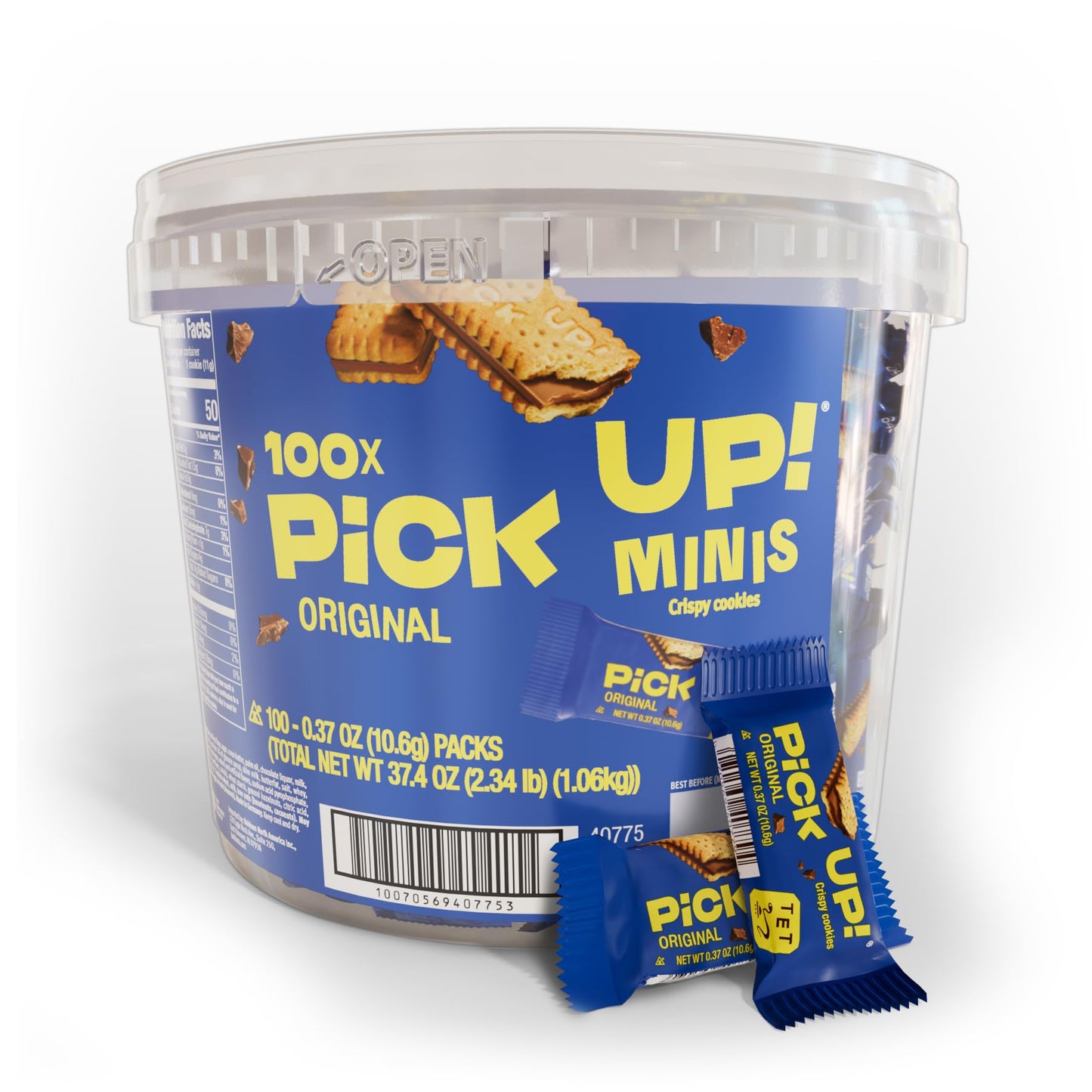 Bahlsen Pick Up! Minis Oriflavor Blendal (100 Ct Bucket Of Individual Cookies) - German Chocolate Sandwiched Playween Two Crisp Biscuits - Kosher (0.37 Oz Single Servings Individually Wrapped)