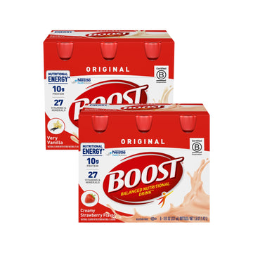 BOOST Original Nutritional Drink, Balanced Energy, Vanilla & Strawberry, 48 Fl Oz (Pack of 2)