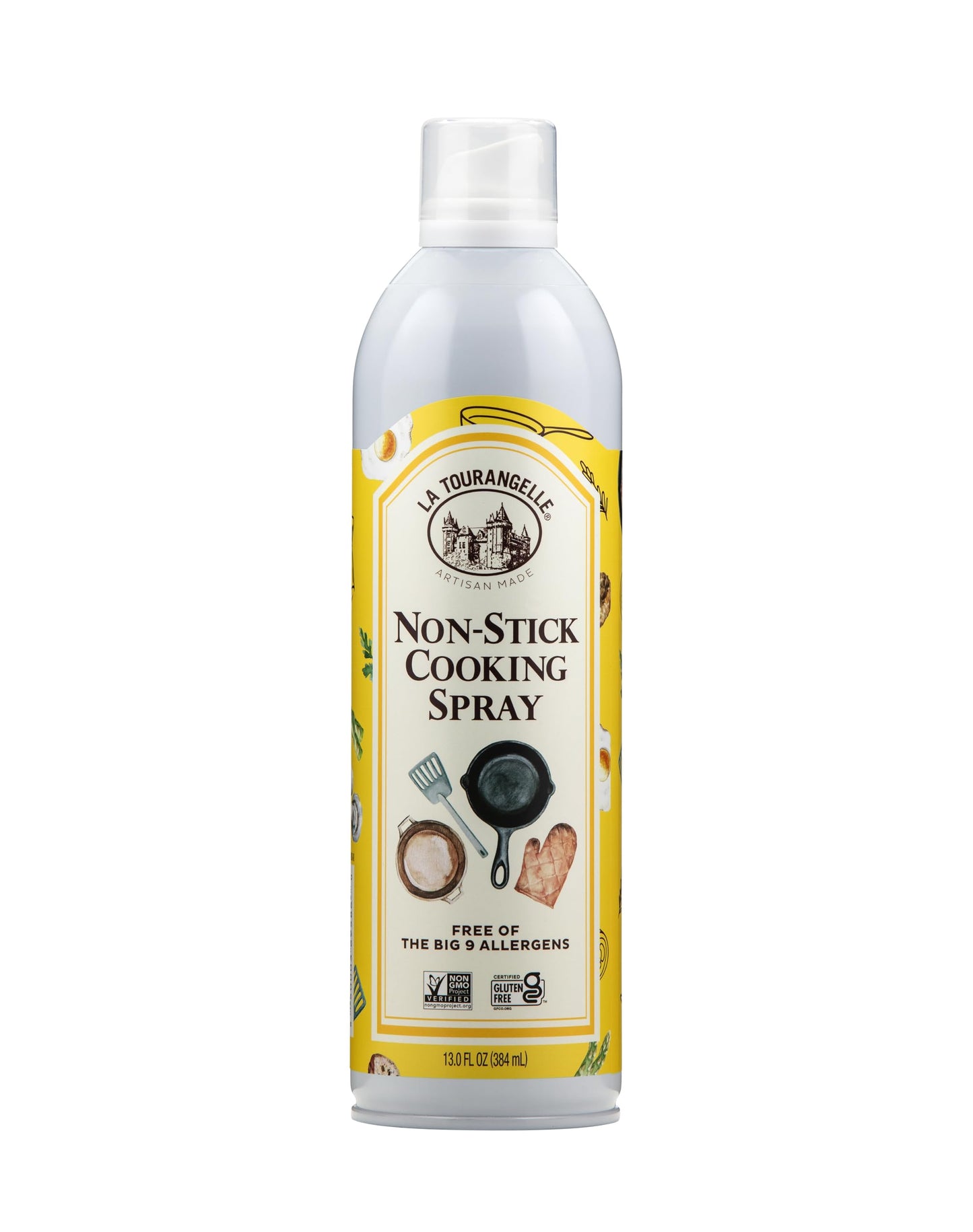 La Tourangelle, Non Stick Cooking Spray, Expeller Pressed Oil, Non Aerosol, For Neutral Flavor, Medium to High Heat, 13 Fl Oz