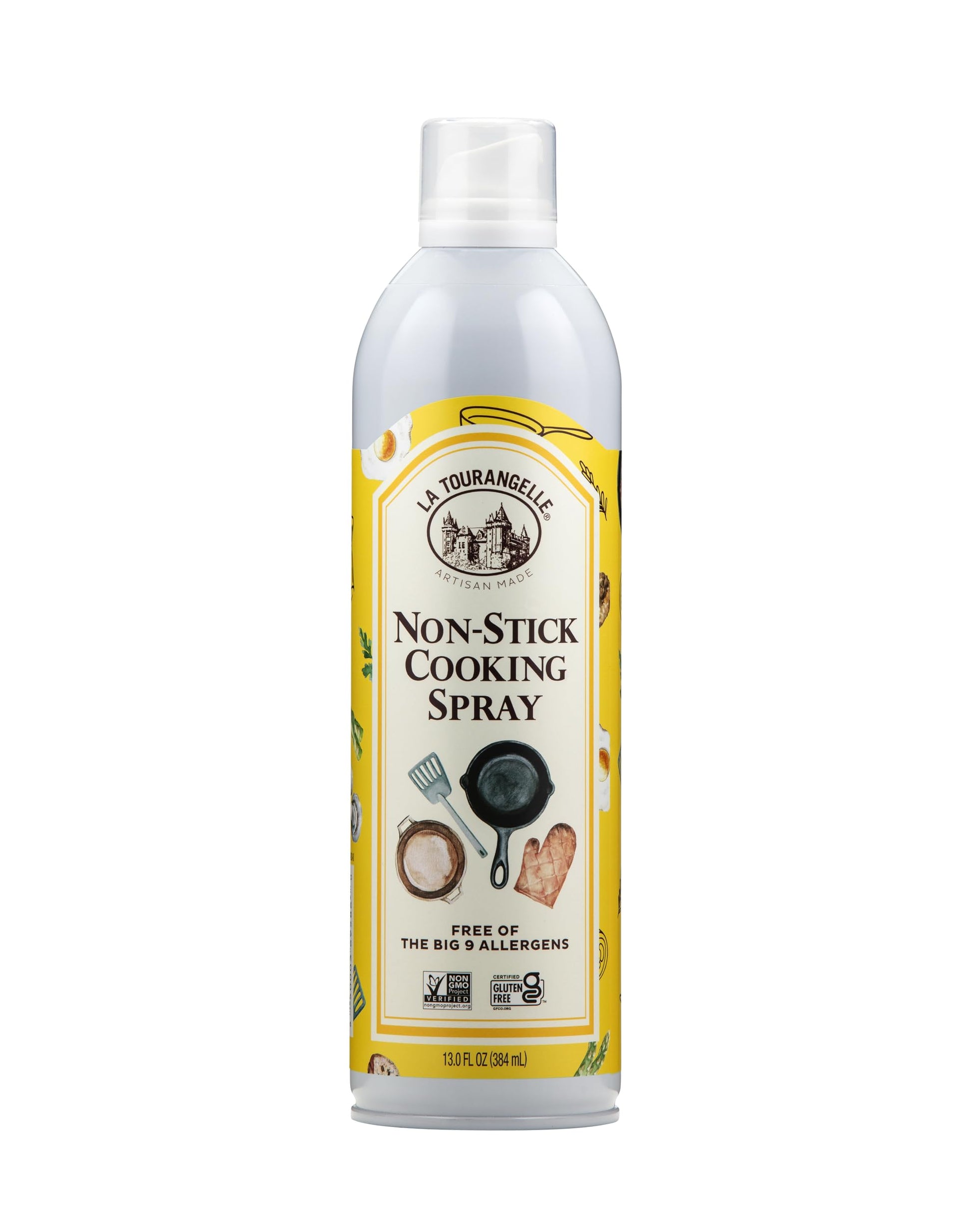 La Tourangelle, Non Stick Cooking Spray, Expeller Pressed Oil, Non Aerosol, For Neutral Flavor, Medium to High Heat, 13 Fl Oz