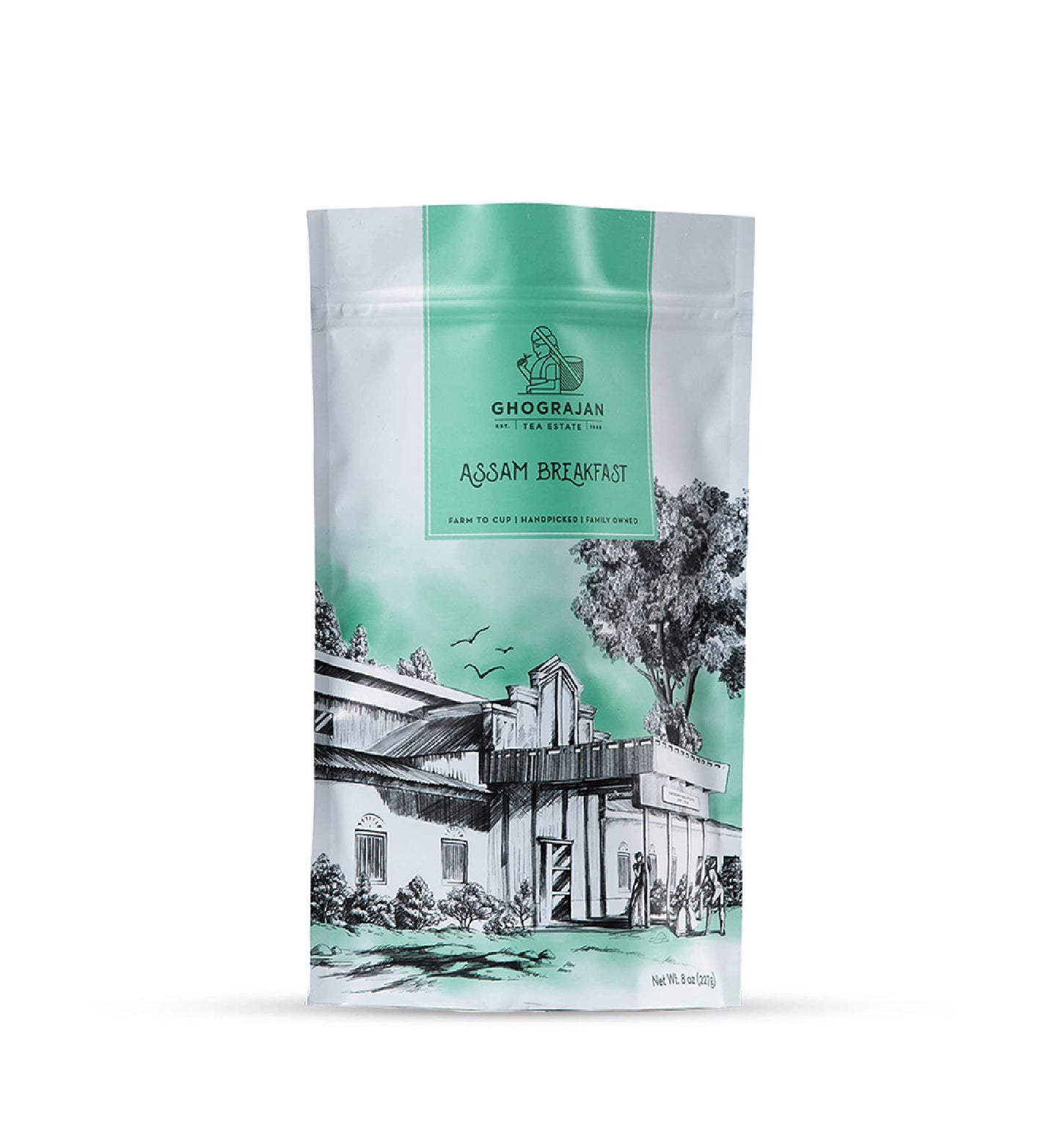 Ghograjan Tea Estate Assam Breakfast Loose Black Tea - High Caffeine, 1 Pound, Black Tea, Fresh Harvest for Morning Milk Tea or Chai