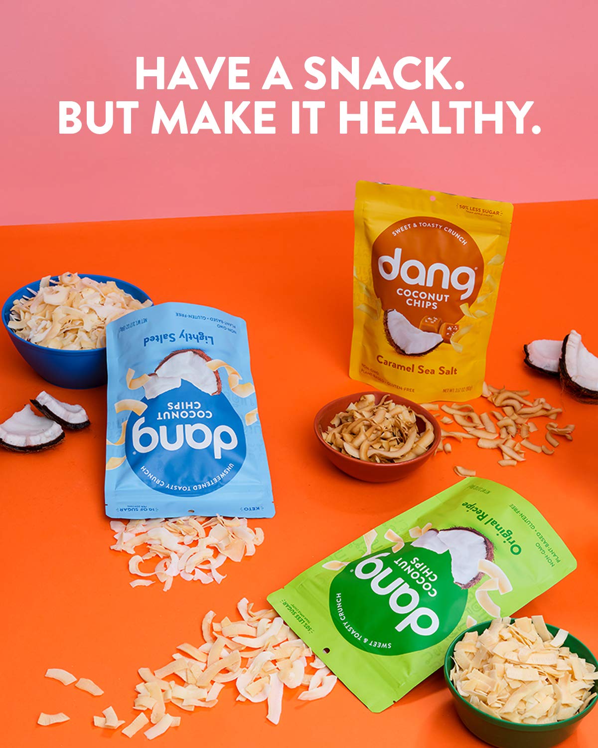 Dang Toasted Coconut Chips | Caramel Sea Salt | 12 Pack | Vegan, Gluten Free, Non Gmo, Healthy Snacks Made With Whole Foods | 3.17 Oz Resealable Bags