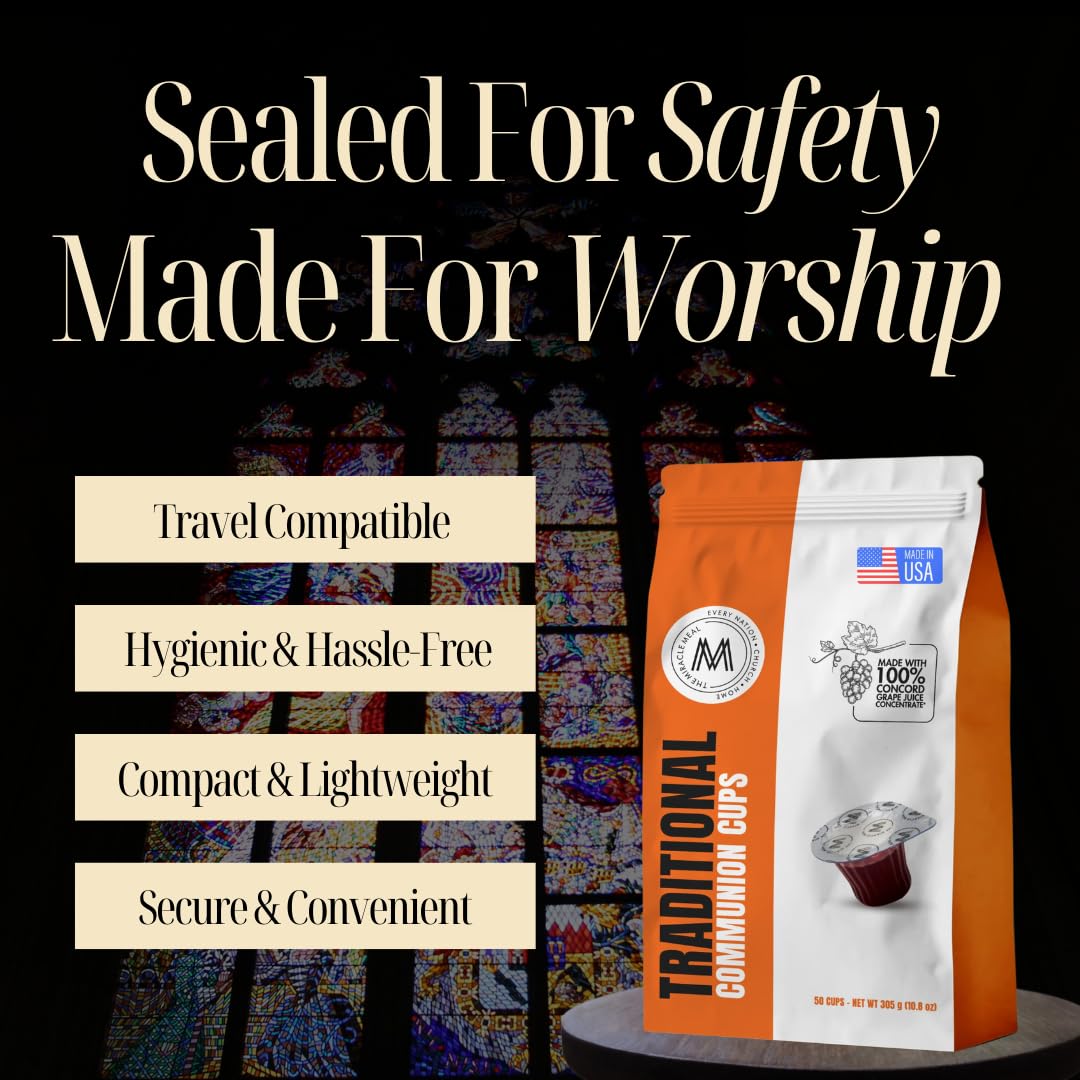 PACK IT HUB Travel Pack - Pre-Filled Communion Cups with Wafer & Concord G  Juice - Bag of 50 - Transparent