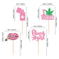Ercadio Cupcake Toppers, 24 PCS Pink Cardstock Happy Birthday Party Supplies