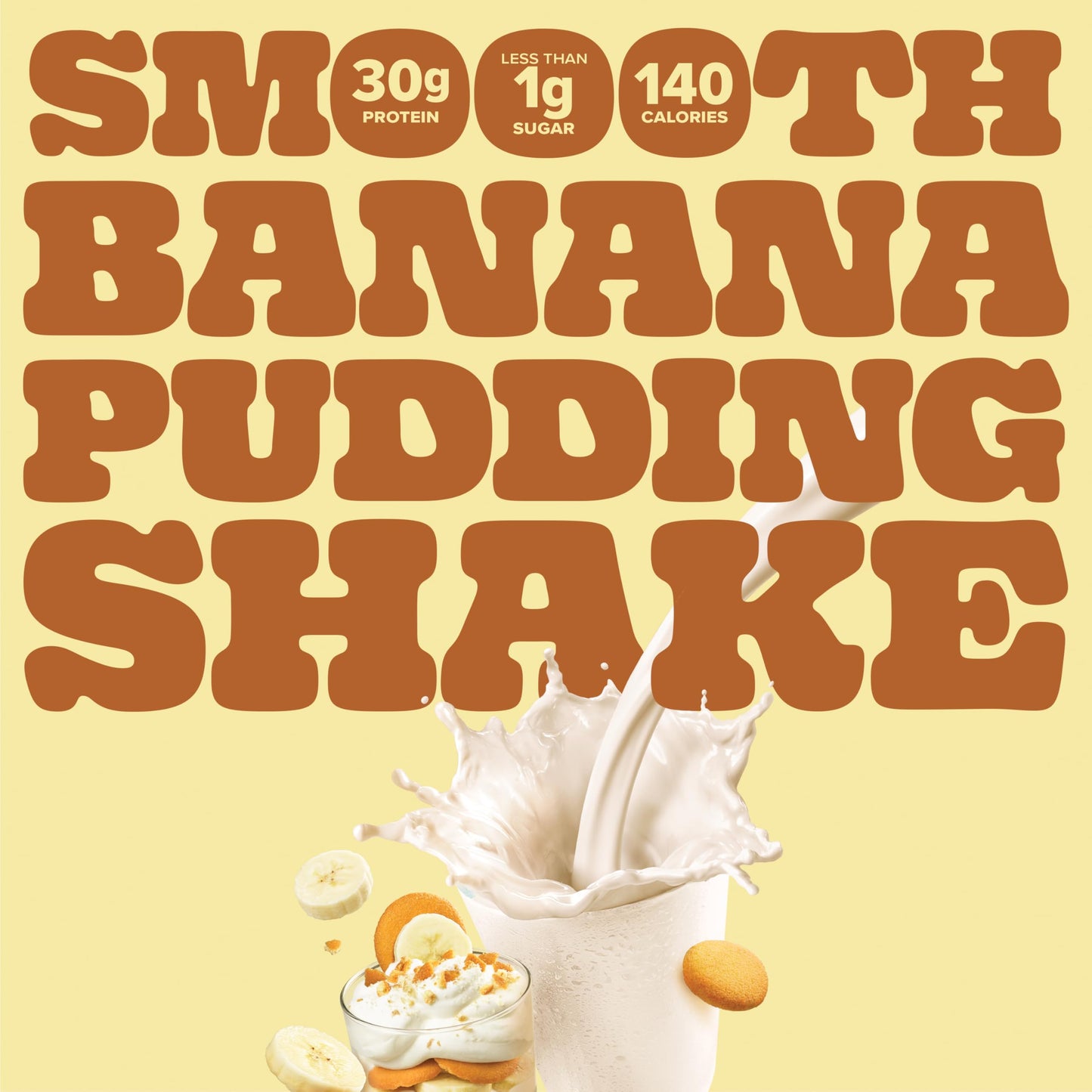 Pure Protein Complete Protein Shake  Banana Pudding  30g High Protein Drink  Less than 1g Sugar  3g Fiber  Ready to Drink  Non GMO  On-the-Go Shakes  11oz Bottles  12 Pack