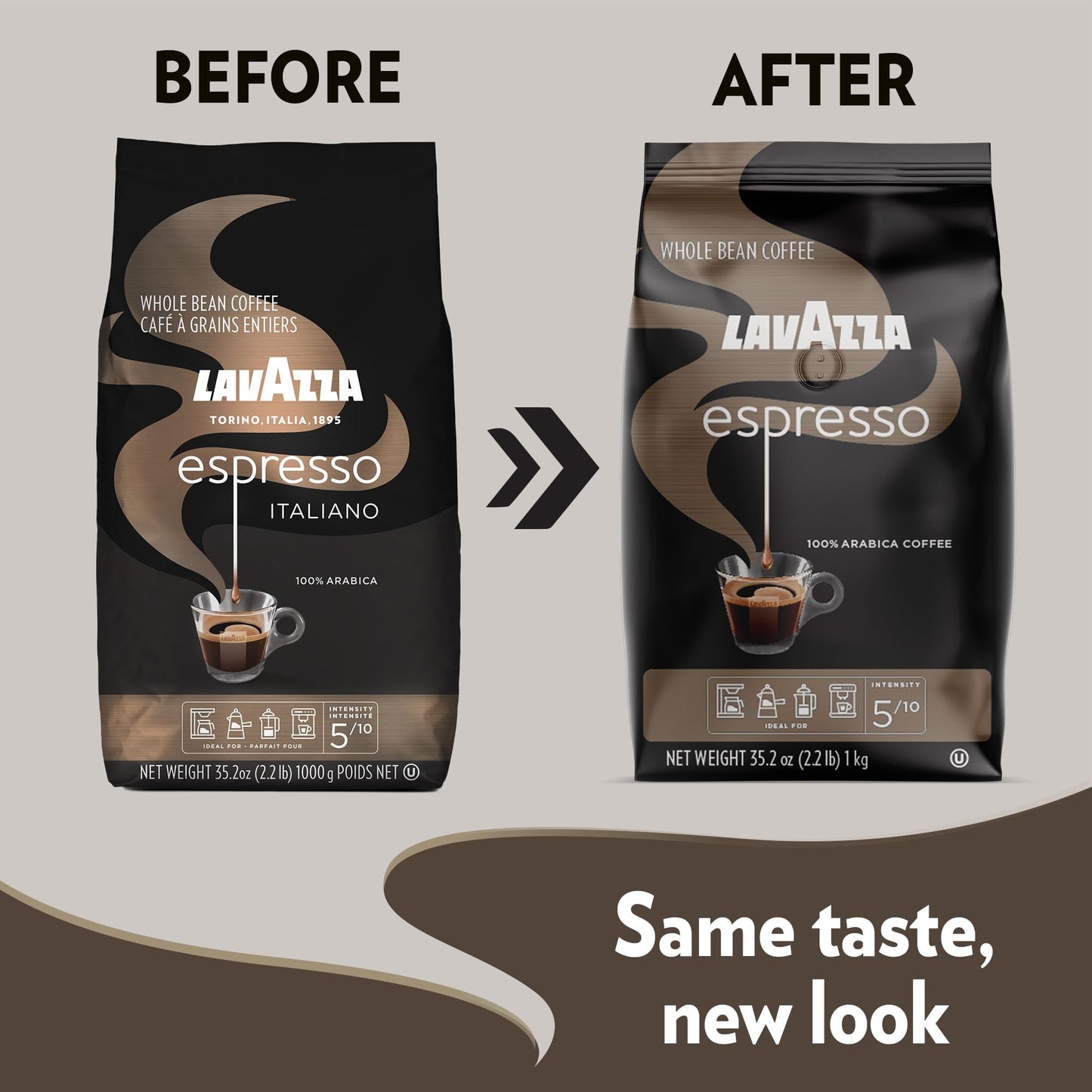 Lavazza Espresso Whole Bean Coffee, Medium Roast, 100% Arabica, 2.2 Lb Bag
