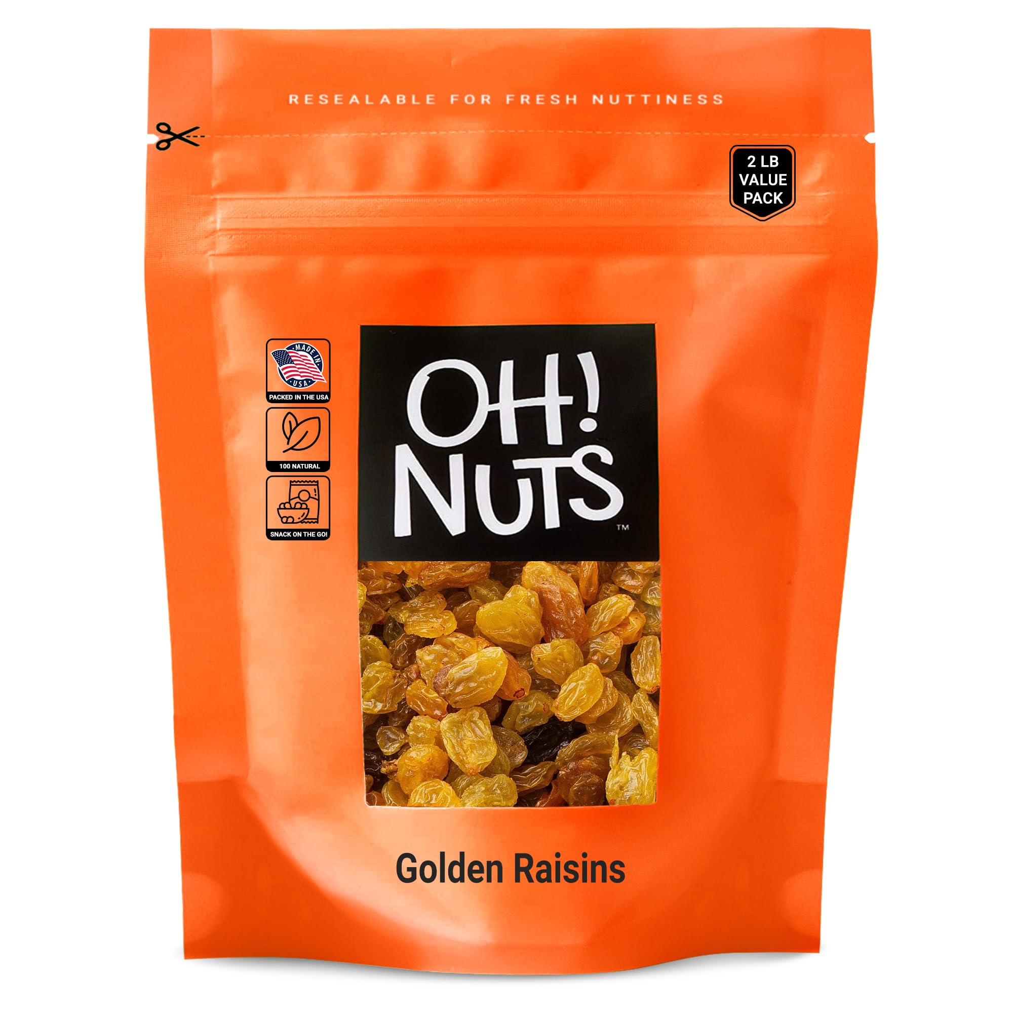 Golden Raisins | 2 Lb - Sun Dried Fruit | No Sugar Added | Dehydrated ...