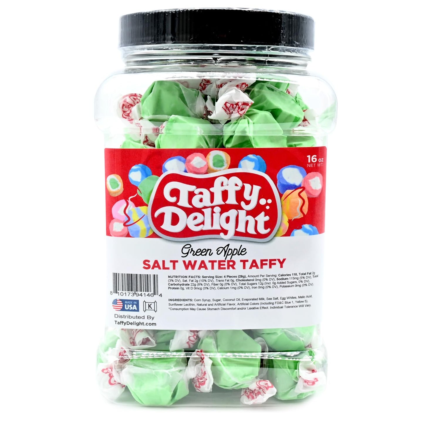 Taffy Delight Salt Water Taffy (16oz, Green Apple)
