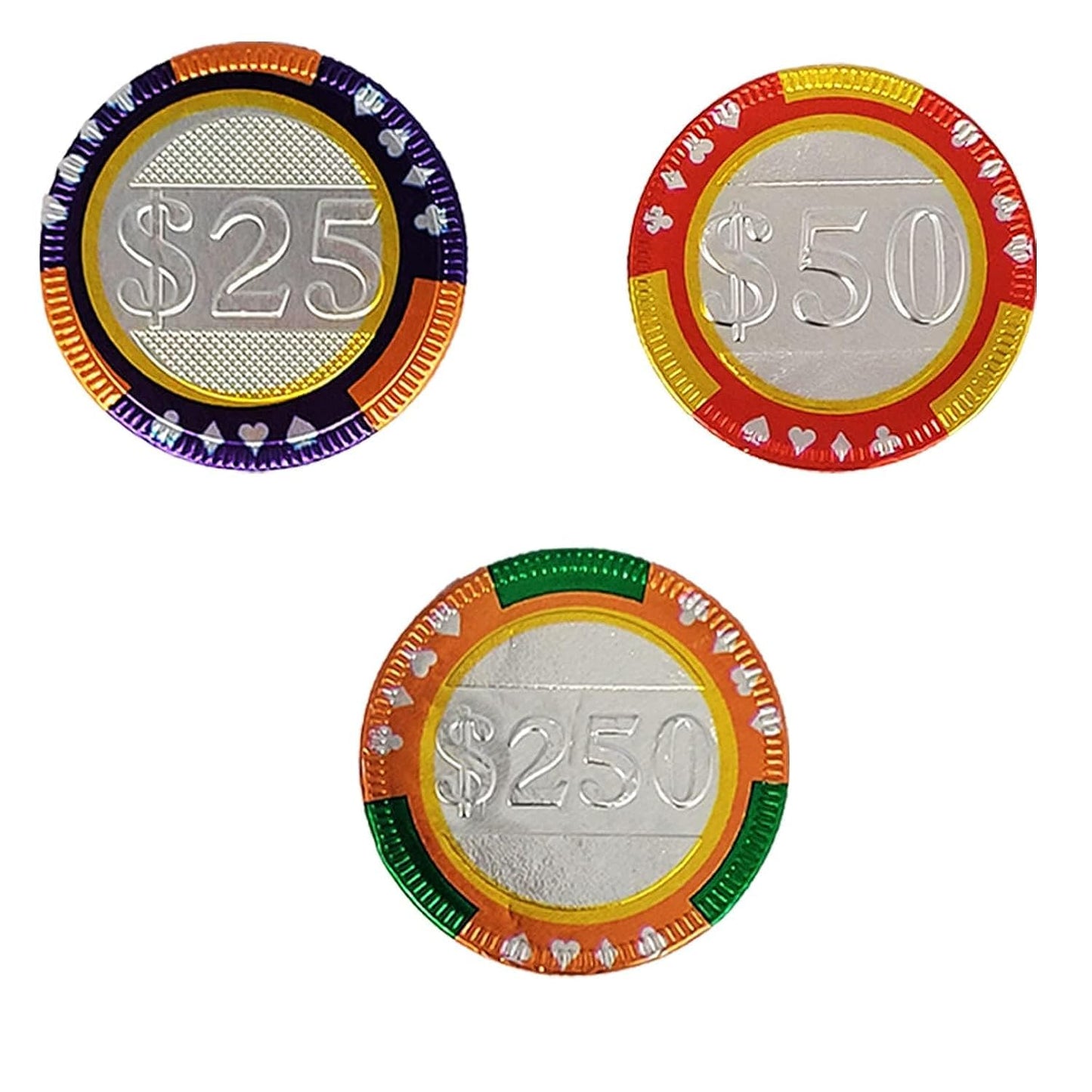 Fruidles  card-style  card-style Chips, Belgian Milk Chocolate Coins, Kosher, Non-GMO, 1000-Pack, Multi-Color