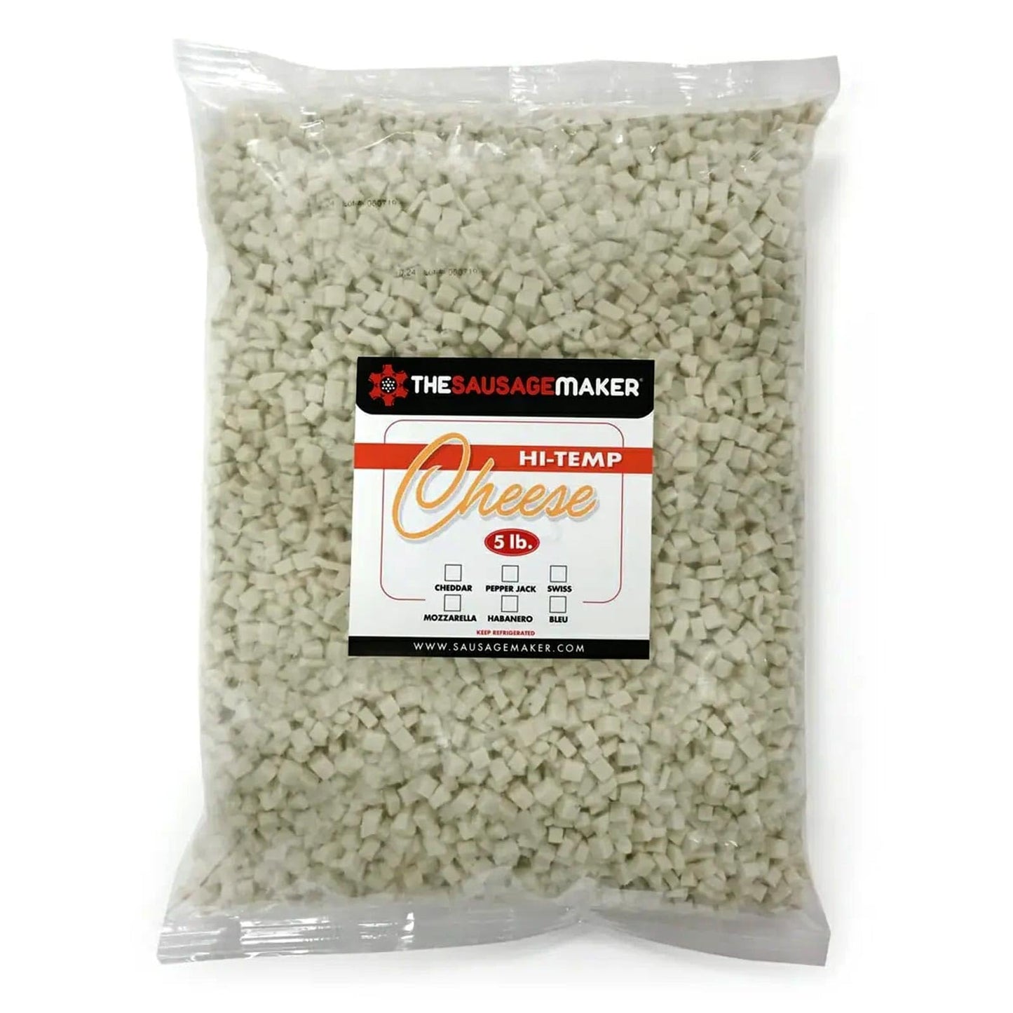 The Sausage Maker® High Temp Bleu Cheese, 5 lbs, 1/4 Diced Cube, Ideal for Sausage Making and Grilling