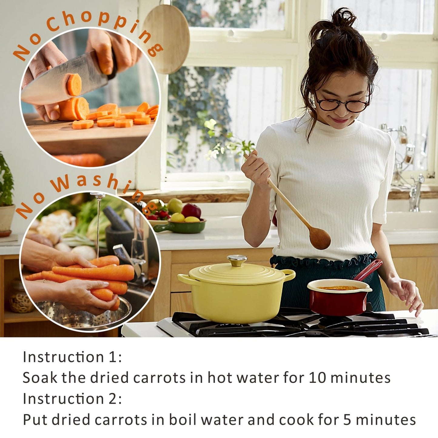 Yimi Premium Dried Carrots, Dehydrated Carrots Flakes For Vegetable Soup, Dehydrated Diced Carrots, Gluten Free, 17.8 Ounce