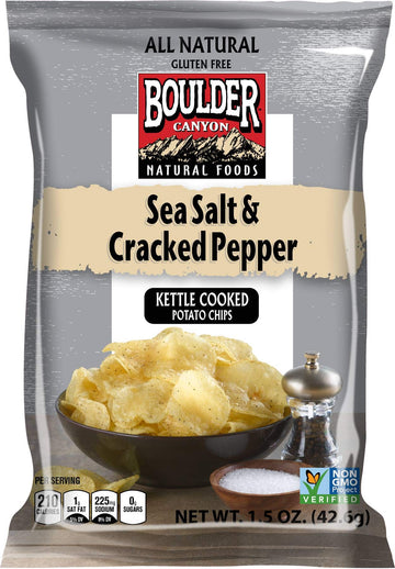Boulder Canyon, Sea Salt & Pepper Kettle Cooked Chips, 1.5 oz. (55 Count)