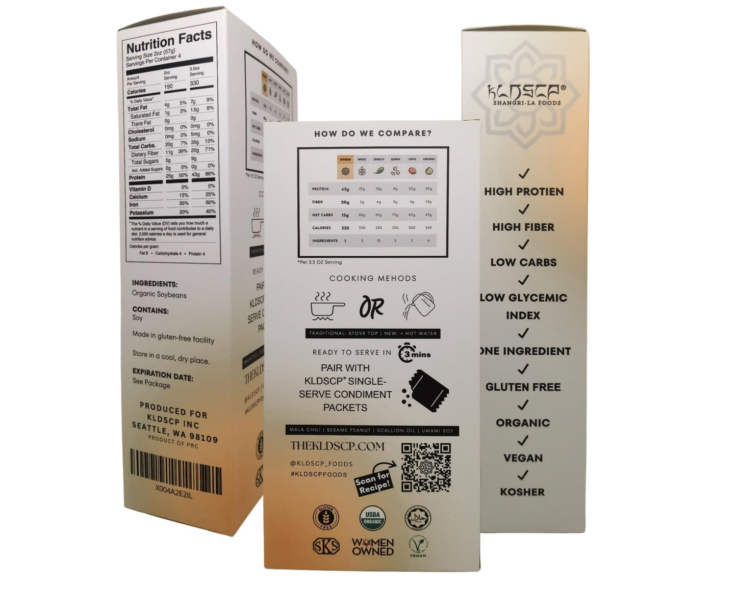 Superamen - Organic Black Bean Instant Noodles- High Protein, Keto Friendly, Gluten-Free, Vegan, Non-GMO, Kosher, Low Carb, Plan