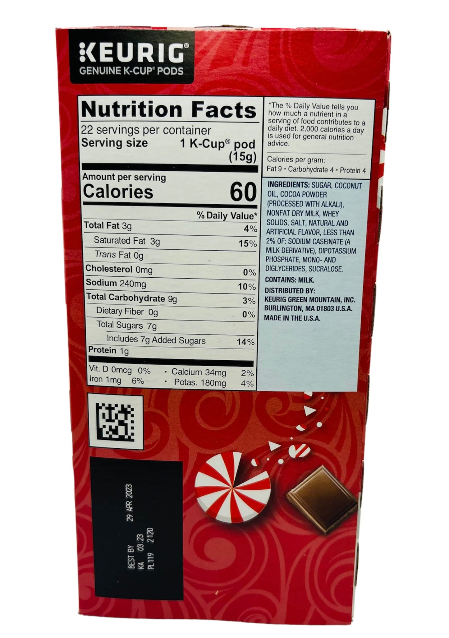 Swiss Miss Peppermint Hot Cocoa Single Serve Keurig K-Cup Pods (22 Count)