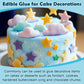 Edible Glue For Cake Decorating - Transparent Edible Flowers Cake Adhesive For Fondant, Icing Decorating, Cookie, Baking, Buttercream - 100Ml/3.4 Oz