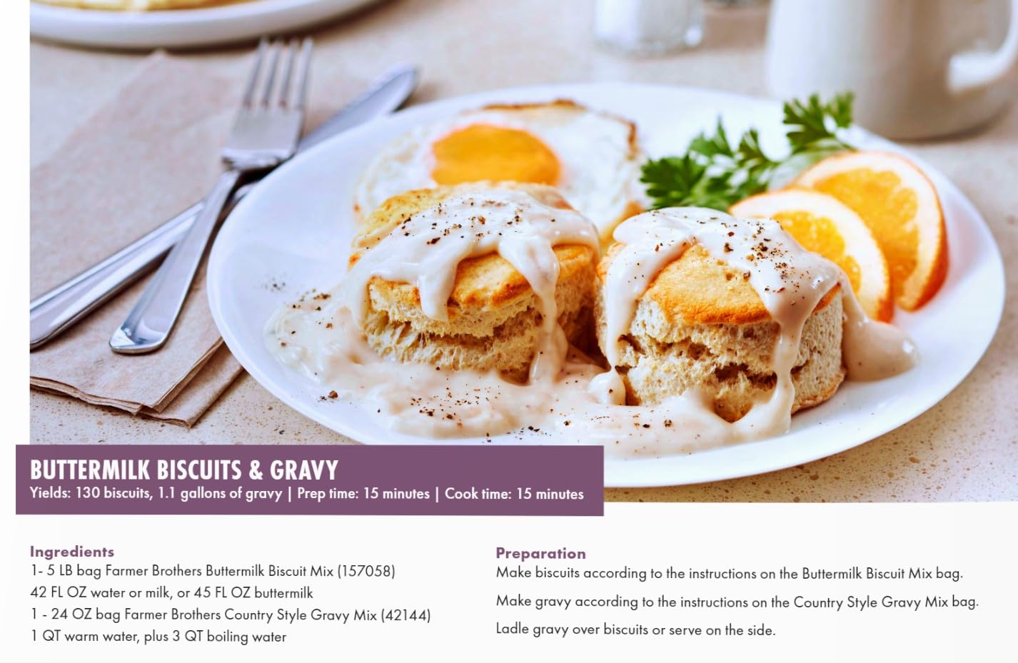 Farmer Brothers Instant Country Gravy Mix (2 bags, 1.5 lb)