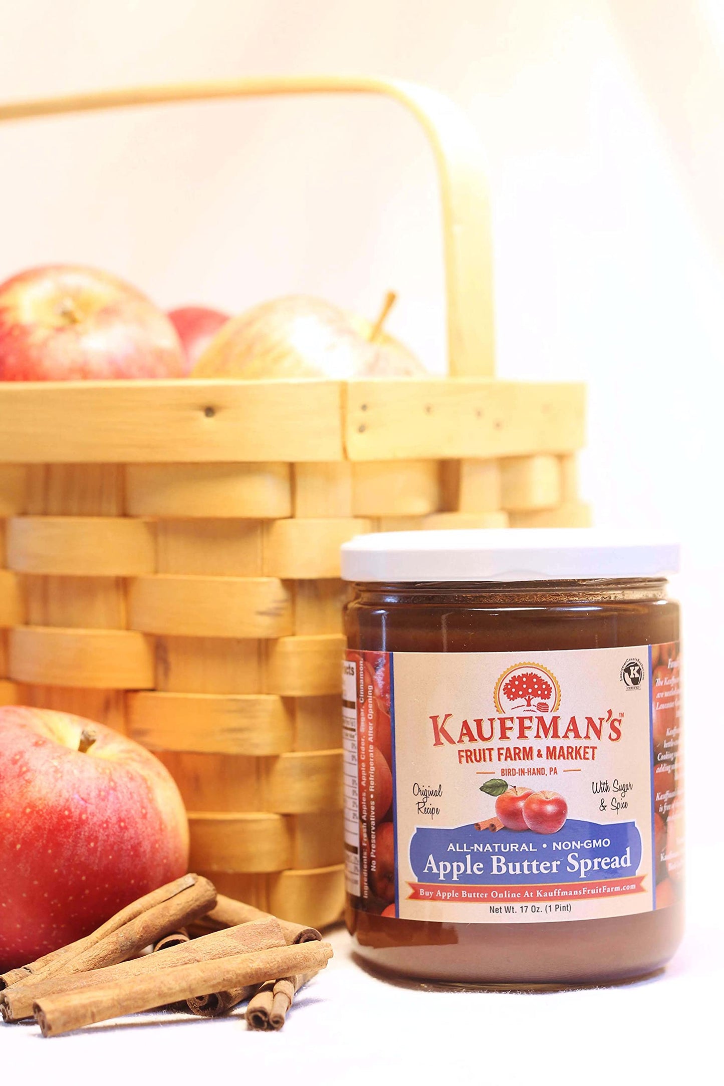 Kauffmans Fruit Farm Homemade Apple Butter Spread, Original, 17 Oz. Pack of 6