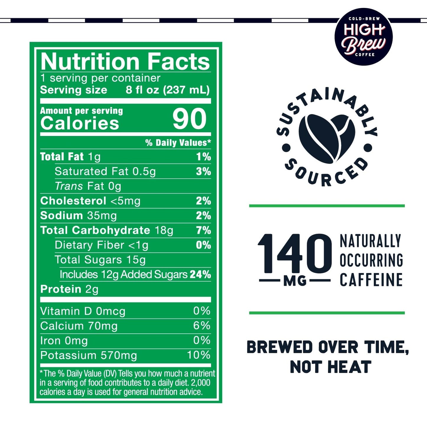 High Brew Coffee Cold Brew, Dark Chocolate Mocha, 8 Fl Oz, Ready-To-Drink, Pack of 12