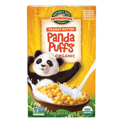 EnviroKidz Panda Puffs Organic Peanut Butter Cereal,10.6 Ounce,Gluten Free,Non-GMO,EnviroKidz by Natures Path
