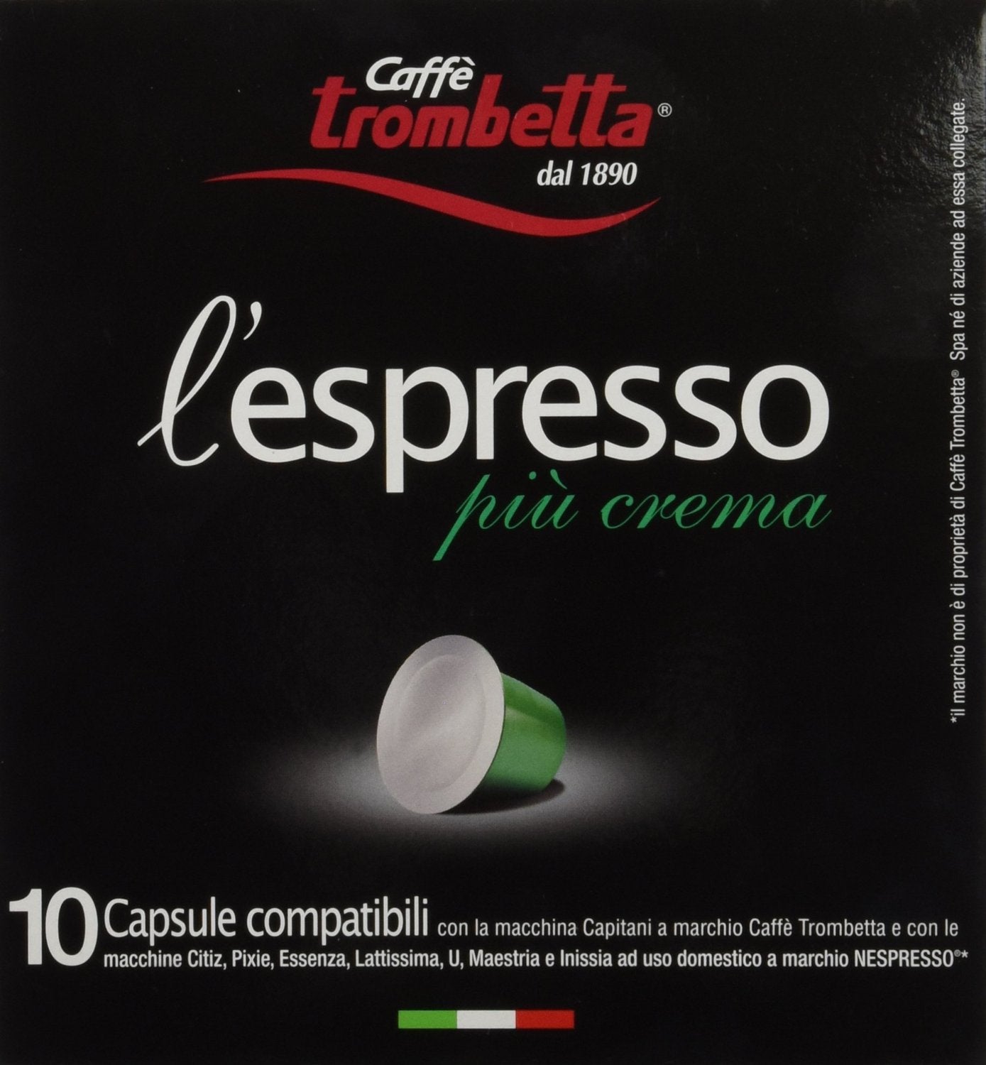 Trombetta lespresso Piu Crema  10 Count (Pack of 8)