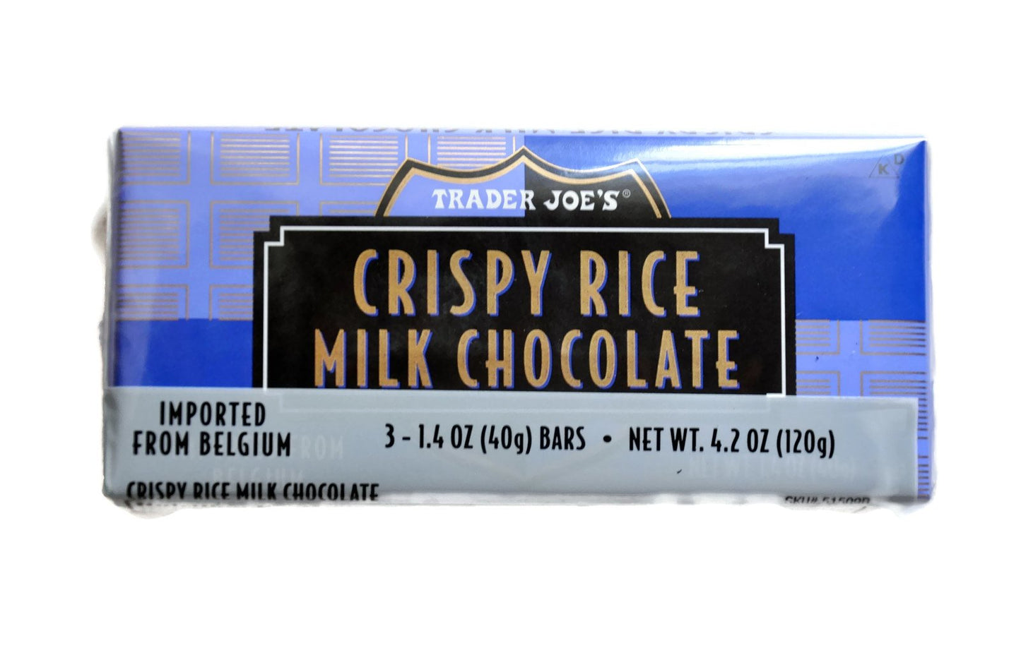 Trader Joe'S Belgian Crispy Rice Milk Chocolate, 1.4 Oz Bars (2 Packs Of 3)