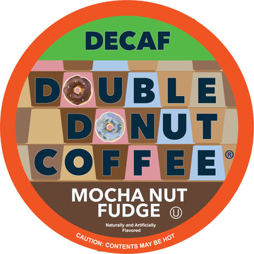 Double Donut Mocha Nut Fudge Decaf Coffee Pods for Keurig, 96 Count, Medium Roast Flavored Coffee, 96 Capsules