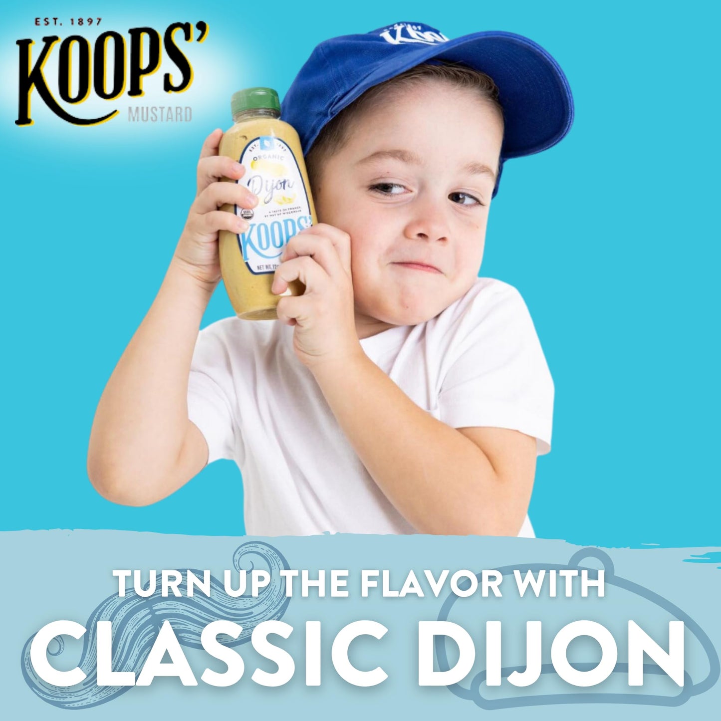 Koops Organic Dijon Mustard - Dijon Seasoning, Gluten-Free, Kosher, Non-GMO, USDA Certified Organic Mustard Sauce, Made in the