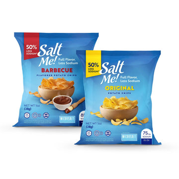 Saltme! Variety Pack Better For You Potato Chips - 24Ct 1Oz Bags - 50% Less Sodium, Kosher, Healthier Snack Pack- Best Full Flav